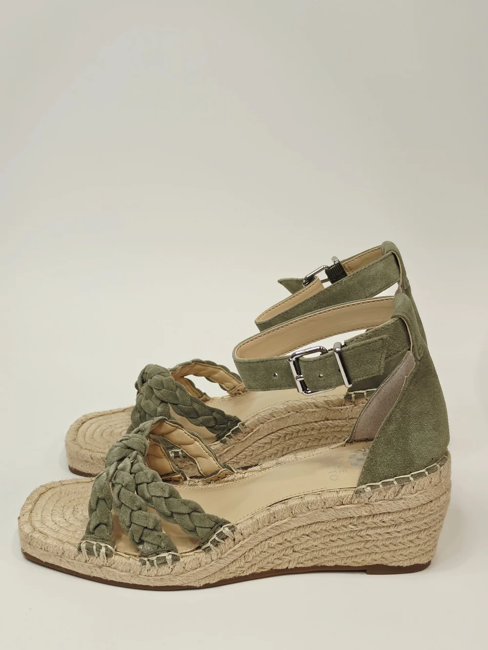 Vince Camuto Jadeya Olive Braided Espadrille Wedge Sandals
